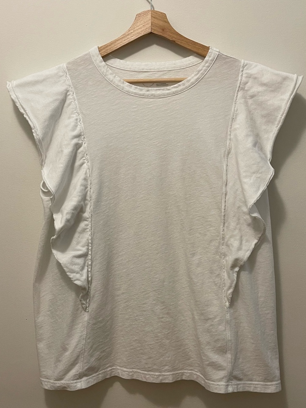Aerie 100% Cotton Women’s White Flutter Sleeve Tee